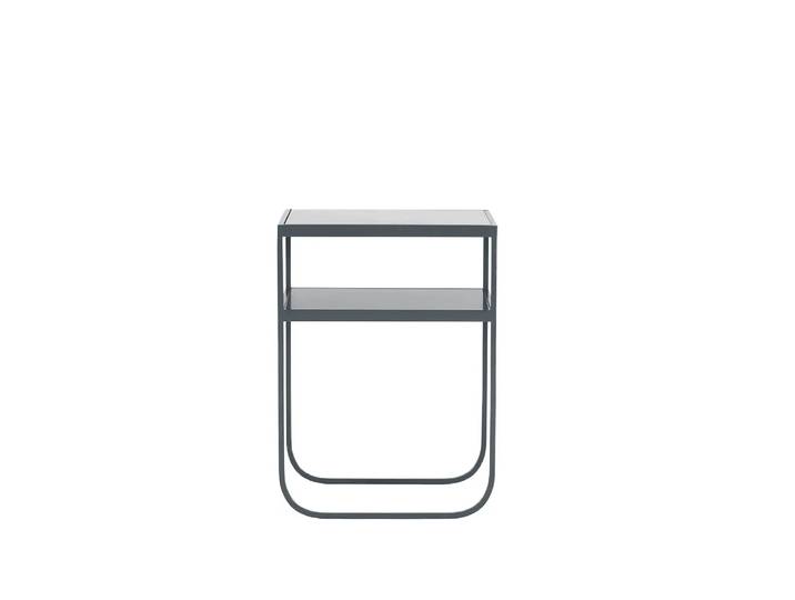 Asplund Nati Tati High table console marbre carrara, support storm grey