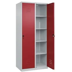 CP Wäschespind »Classic Plus einzeln schließende Türen Korpus lichtgrau« Drehriegel rot, 80x185x50 cm