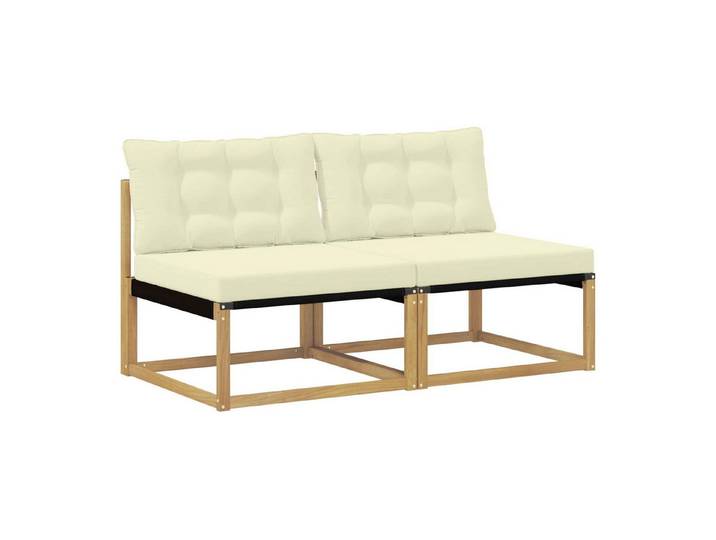 vidaXL Sofaelement Outdoor Mittelsofa Massivholz Weiß