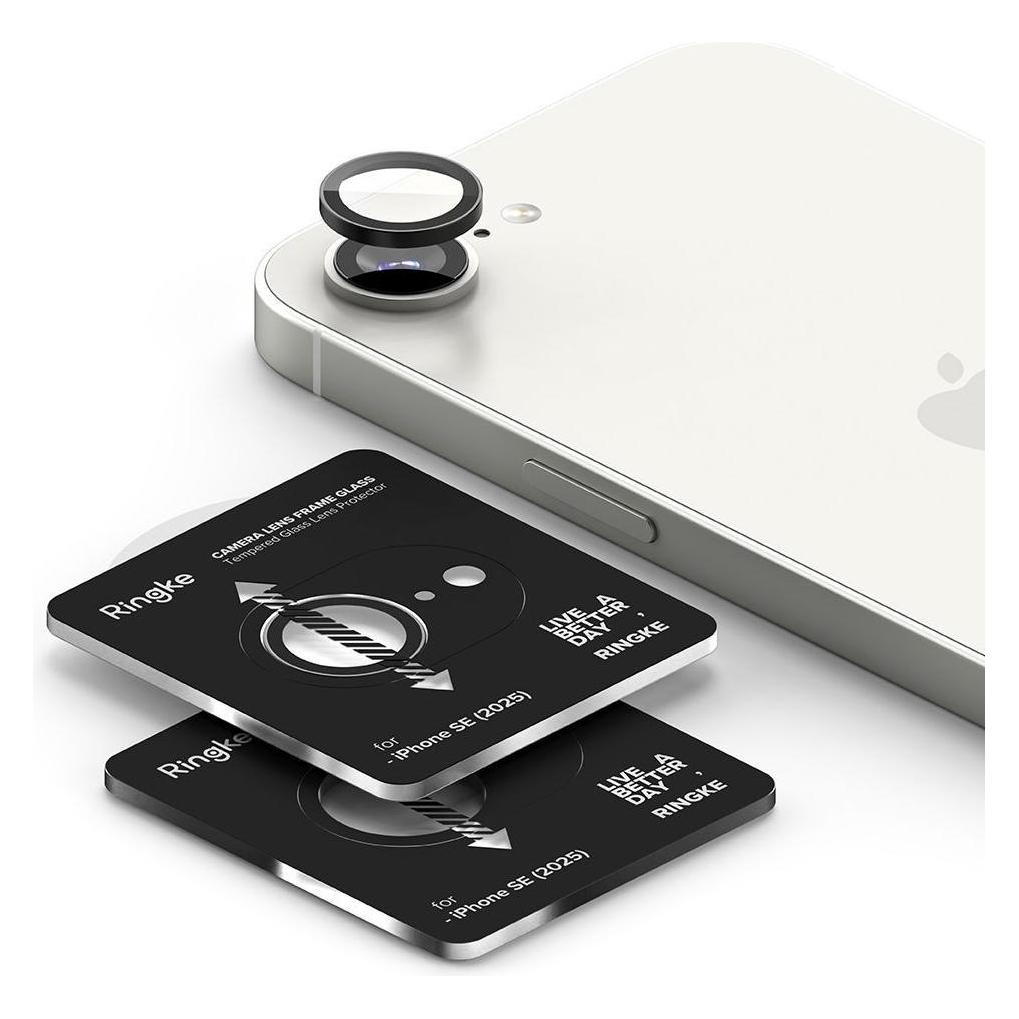 Ringke - Camera Lens Frame Glass (2 pack) - iPhone 16e - Black (2 Stk., Apple iPhone 16e) (27413-0)