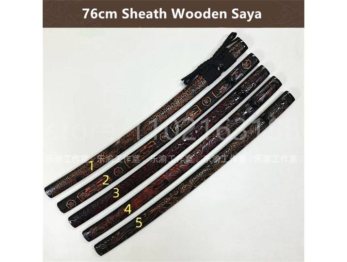 Raccords d'épée japonais exquis, gaine à graver en bois dur de 76cm pour pièces de samouraï Katana japonais, accessoire agréable