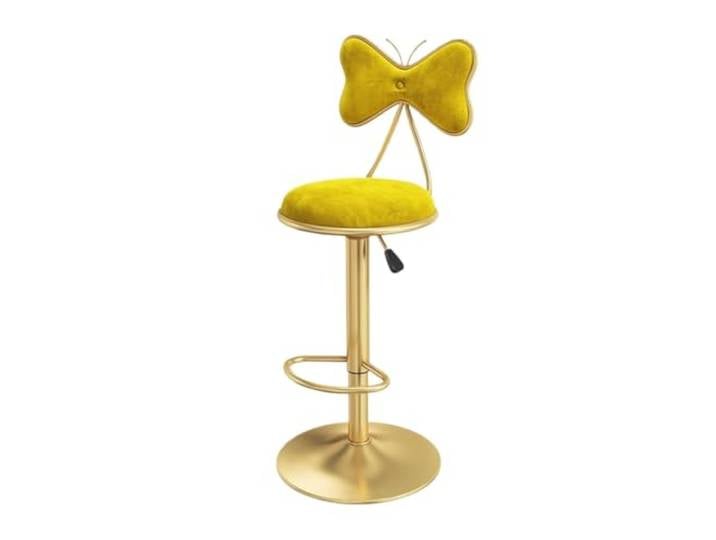 VNCdfhETs Barstuhl Schmiedeeiserner Barhocker Moderne Anhebbare Mit Rückenlehne Barhocker(Yellow)