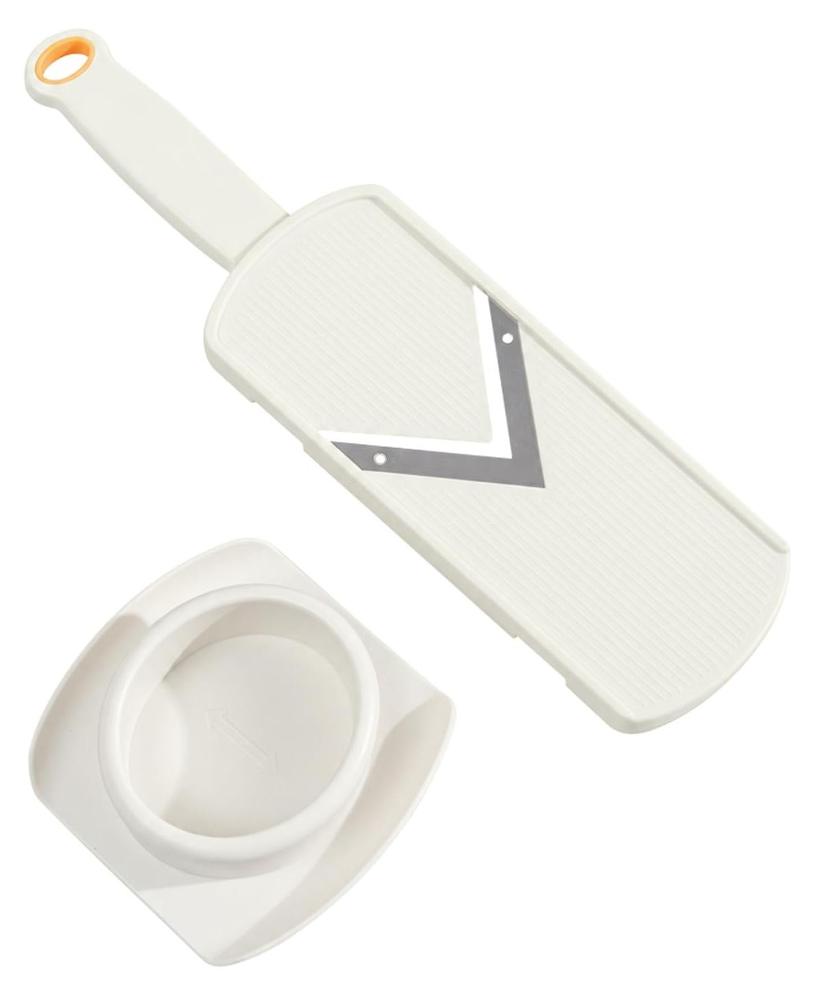 Dripio V-vormige schraper van roestvrij staal met restmateriaalhouder, 31,5 x 8,5 cm