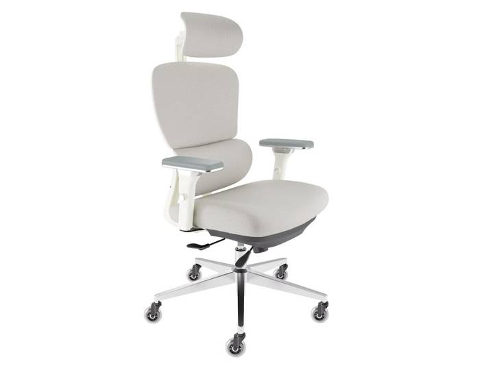 Clouvou Bürostuhl ProSeat Creme-Weiß, Beige, Metall, Kunststoff, Füllung: Schaumstoff, Formgebogen, Drehkreuz, 70x145x70 cm, Büromöbel, Bürostühle, Drehstühle