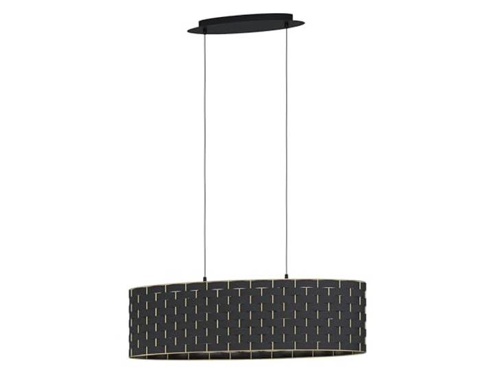 Eglo Suspension luminaire Marasales\, lustre chambre élégant à 2 flammes plafonnier salon ou salle à manger en textile et métal laiton\, douille E27\, L 78 cm