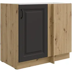 Eckunterschrank 105cm Stilo Grau Eiche Artisan Küchenzeile Küchenblock Küche