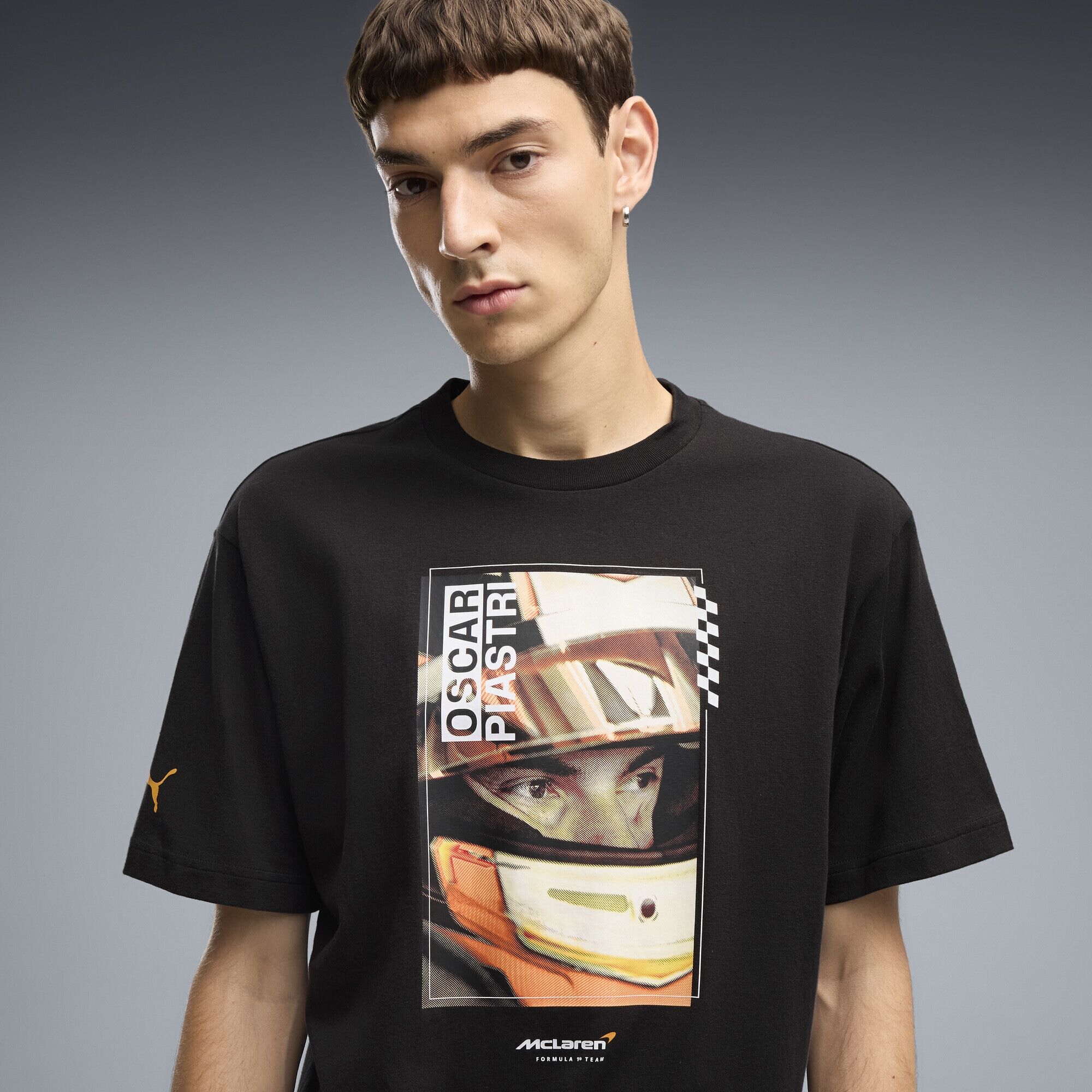 T-Shirt PUMA "McLAREN MASTERCARD F1 TEAM Piastri T-Shirt Herren", Herren, Gr. XXL, schwarz, Obermaterial: 100% Baumwolle. Rippe: 70% Baumwolle, 30% Polyester, clean, relaxed fit, Rundhals, Shirts T-Shirt