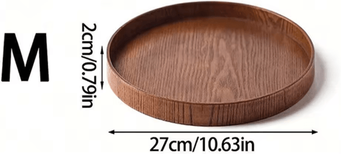 Inspire Essentials Round Wooden Serving Tray For Home And Kitchen i