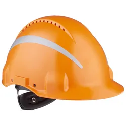 3M G3000 Schutzhelm mit UV-Indikator, orange, ABS, belüftet Ratschenverschluss, Kunststoffschweißband, Reflex-Aufkleber