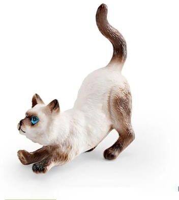 Inspired Finds Cute Lying Orange Cat Figurine Mini Realistic Desk Decor Ornament blue Siam