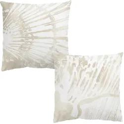 DEKOKISSEN 2er-Set Muschel Silhouetten Duo auf Leinen 50/50 cm