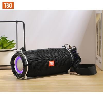 LightInthebox TG Portable Bluetooth Speaker with RGB Light, Wireless Outdoor Speaker with FM Radio, Hands-Free Calling, TF Card, USB and AUX Playback, Carry Strap for Travel, Party and Home Use
