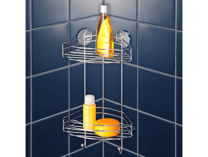 Étagère d'angle Boro Vacuum-Loc Acier, chromé Argenté 146 x 43 x 21cm