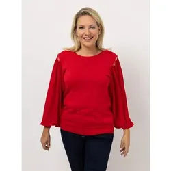 KILIAN KERNER SENSES Pullover, Langarm Materialmix mit Kuss-Applikation figurumspielend