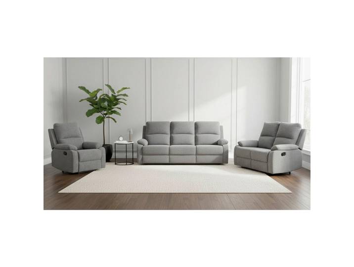 Livetastic Sitzgarnitur Verona, Dunkelgrau, Metall, 3-teilig, 84.5x133.5x100.5 cm, Relaxfunktion, Rücken echt, Wohnzimmer, Sofas & Couches, Sitzgarnituren