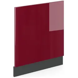 Vicco Küchenmöbel R-Line, Geschirrspülerblende, Rot, Grau