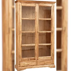 BISCOTTINI INTERNATIONAL ART TRADING BISCOTTINI Landhausvitrine aus massivem lindenholz natur l109xpr36xh180 cm. made in italy 36x109x180 cm