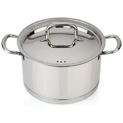 BergHoff Kochtopf mit Deckel Moon, Pfanne + Kochtopf, Silber