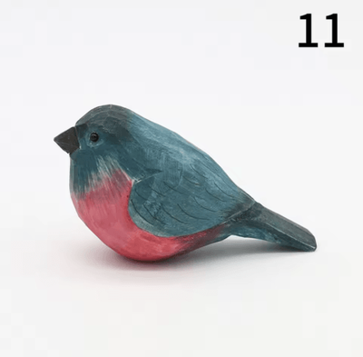 Inspire Picks Hand Carved Wooden Bird Figurine Cute Mini Wood Carving Decor Gift 11