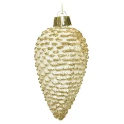 Christmas Decorations Christbaumschmuck 8cm Kunststoff Tannenzapfen Weihnachtsbaumschmuck elfenbein