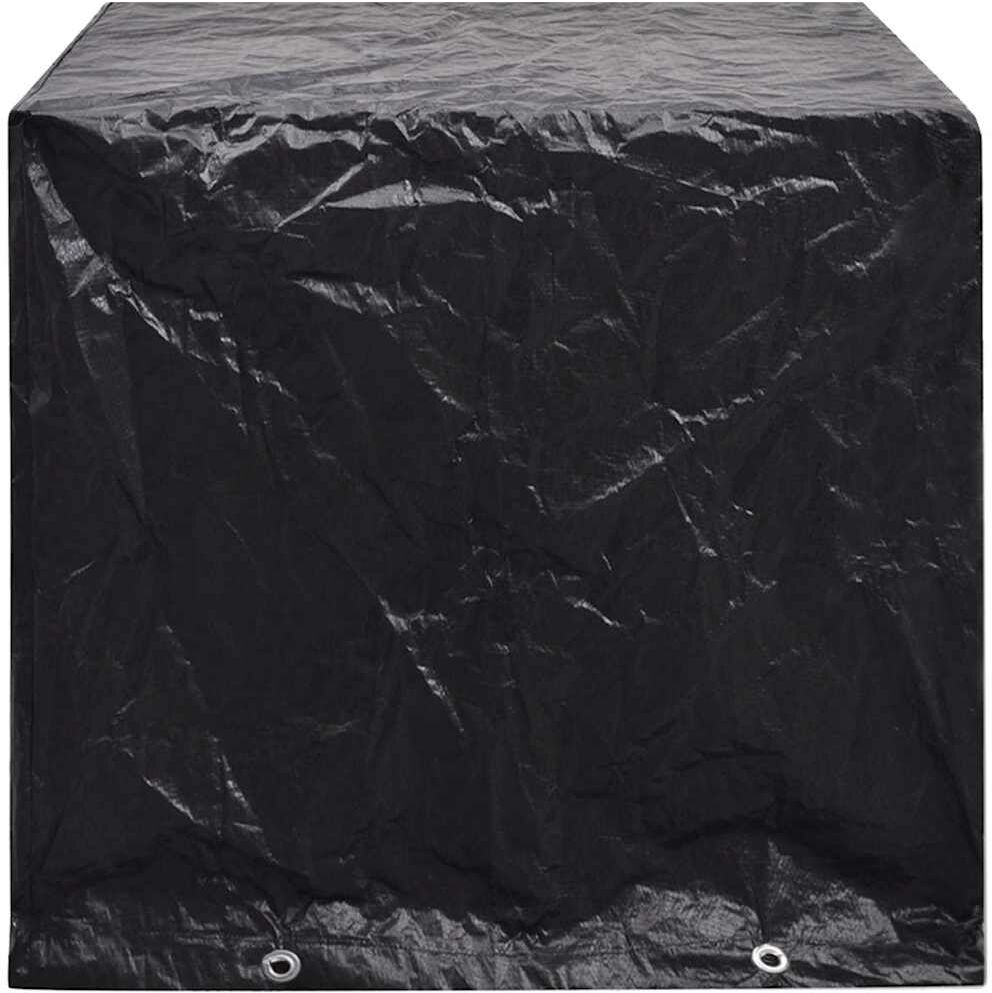 vidaXL Fundas de muebles de jardín 2 uds 8 ojales 122x112x98 cm Negro