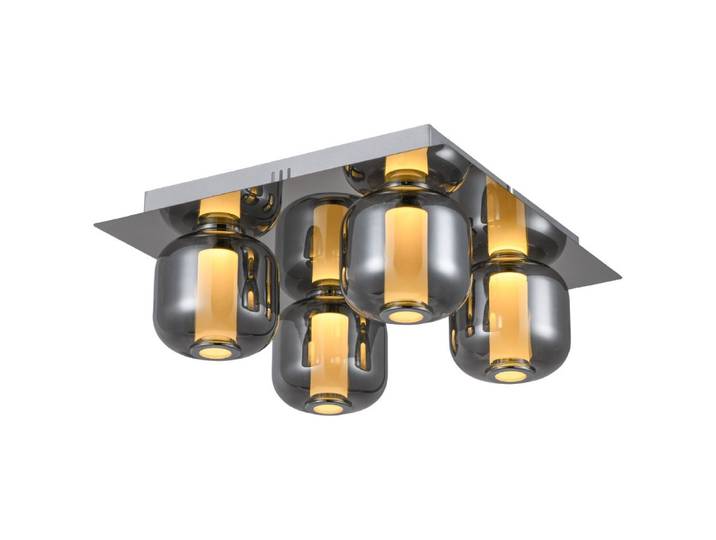 Design plafondlamp Rafa met smoke glas Brilliant - G97177/93