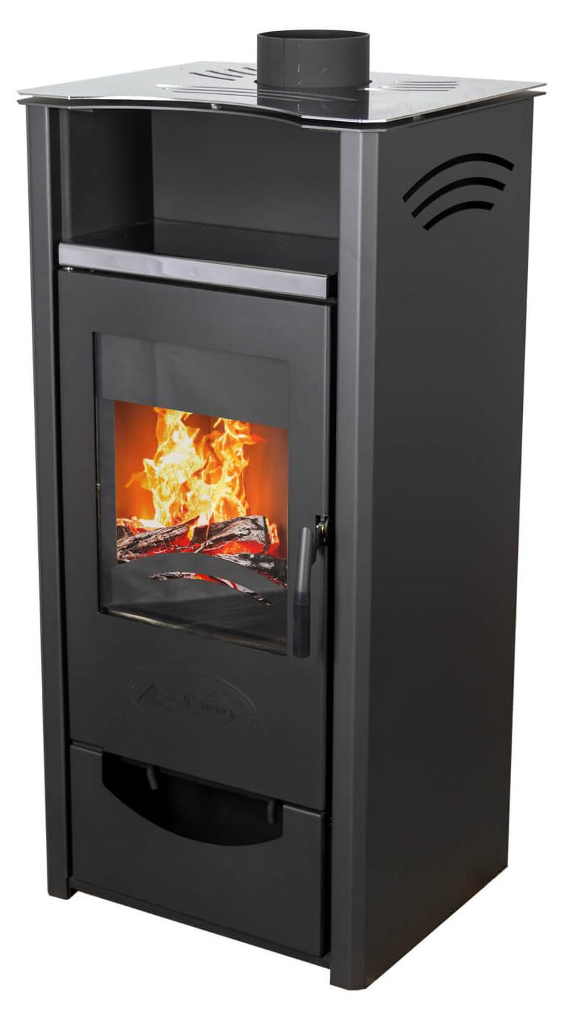 DanDiBo Kaminofen ABC Quadro Inox houtkachel met 9,5 kW vermogen