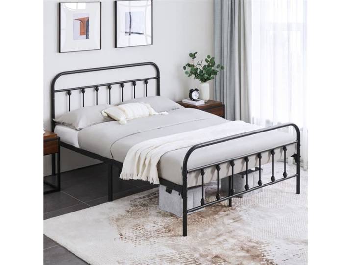 Cadre de lit en métal YAHEETECH pour 2 personnes 140x200cm - Noir