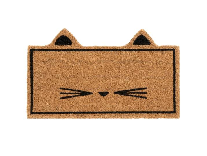 Fußmatte aus Kokosfasern mit Druckmotiv Katze, schwarz, 45x27cm