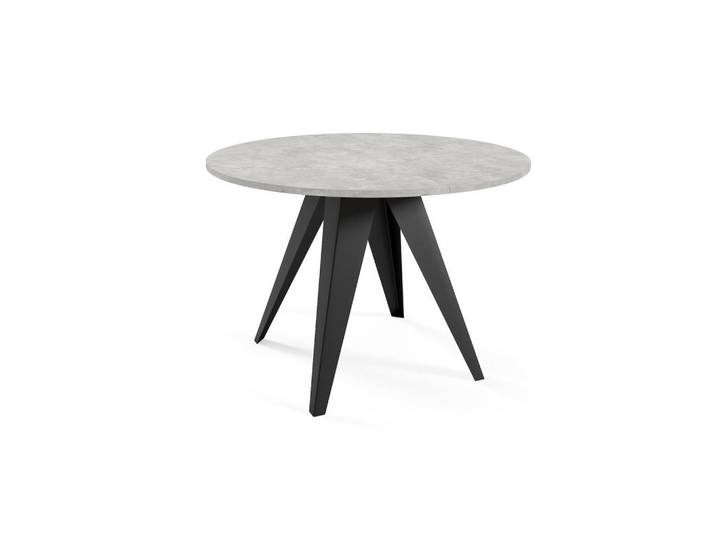 Feldmann-Wohnen Esstisch Gerda Bellato Grau / Schwarz 90/128 / 90 / 76cm, Metall, Rund,Rund, Stativgestell, 90x76x90 cm, Esszimmer, Esstische