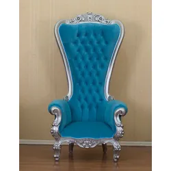King Chair Silber Blau