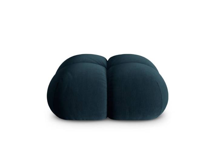 Pouf en velours pétrole profond