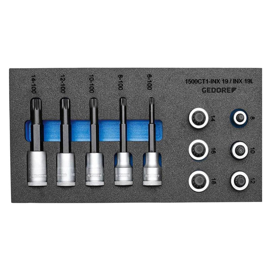 Gedore 1500 CT1-INX 19 LK Satz Schraubendrehereinsätze 1/2" in Check-Tool-Modul (1/2") (2957957)