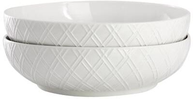 Gibson 2 Piece Fine Ceramic 8.2in Dinner Bowl Set in White