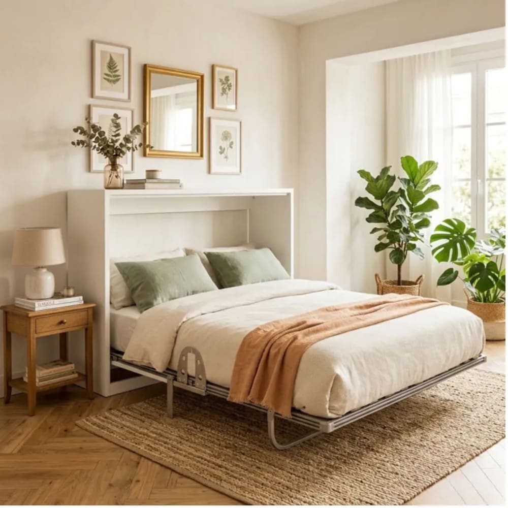 MueMue Lit pliant avec matelas blanc 120x164x230cm Blanc 230x120x164cm