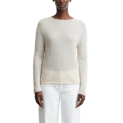 Strickpullover COMMA, Damen, Gr. 38, beige (almond), Strick, Obermaterial: 46% Polyamid, 27% Alpaka, 27% Wolle, bequem normal, U-Boot-Ausschnitt, Rollkante, Pullover Strickpullover, U-Bootausschnitt, Raglanärmel