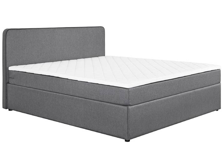 Boxspringbett ANTON grau 160x200cm halbfest