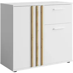 KOMMODE TECTONIC 80/72,7/35cm mit 1 Schubladen 2 Türen Weiß