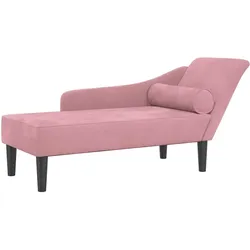 Décoshop26 - Indoor-Chaiselongue mit rosa Samtkissen DEC026093 DEC026093