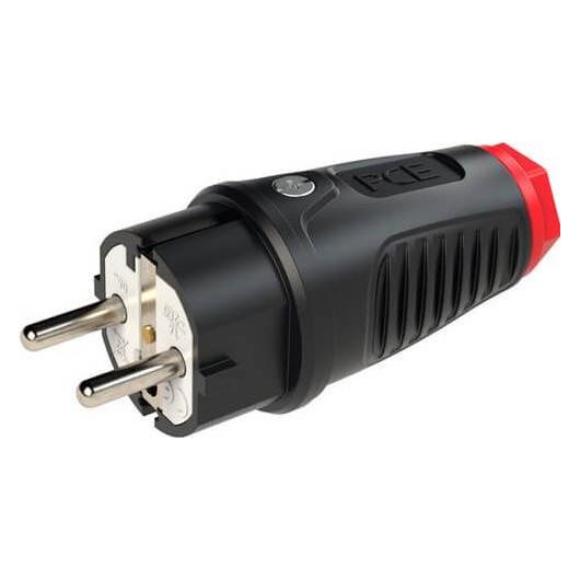 PCE Stecker Schutzkontaktstecker Gummi 2xErdung IP44 0521-sr (23133637)