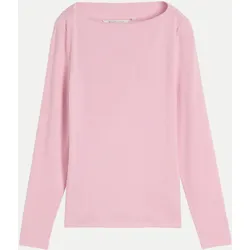 Langarmshirt mit U-Boot-Ausschnitt Rosa XL