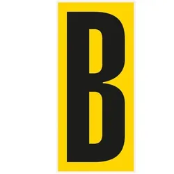 Buchstabe B, für den Boden, gelb/schwarz, Kunststoff, 180x400mm, 3/VE