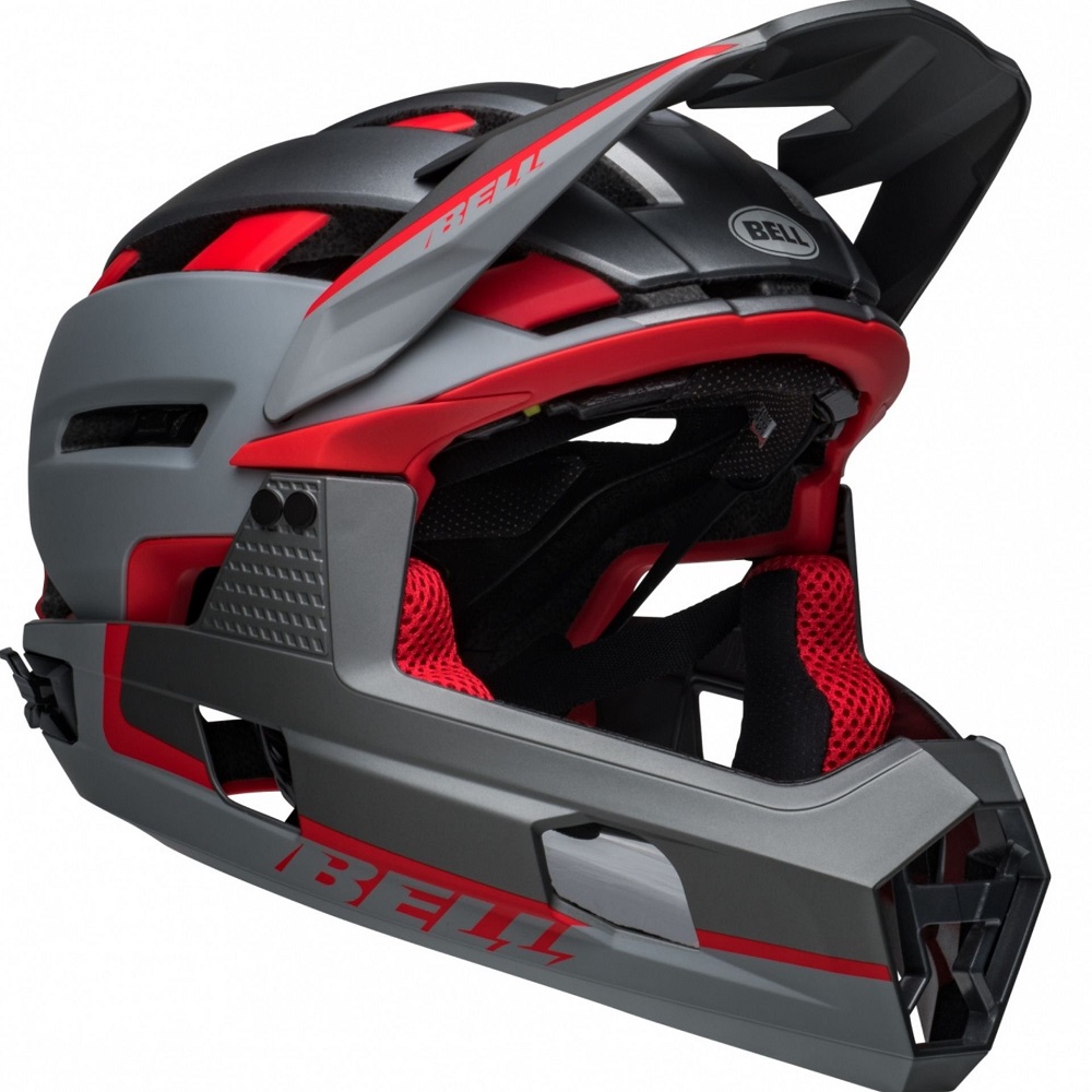 BELL Fullfacehelm SUPER AIR R SPHERICAL matte grey/red : L Größe: L