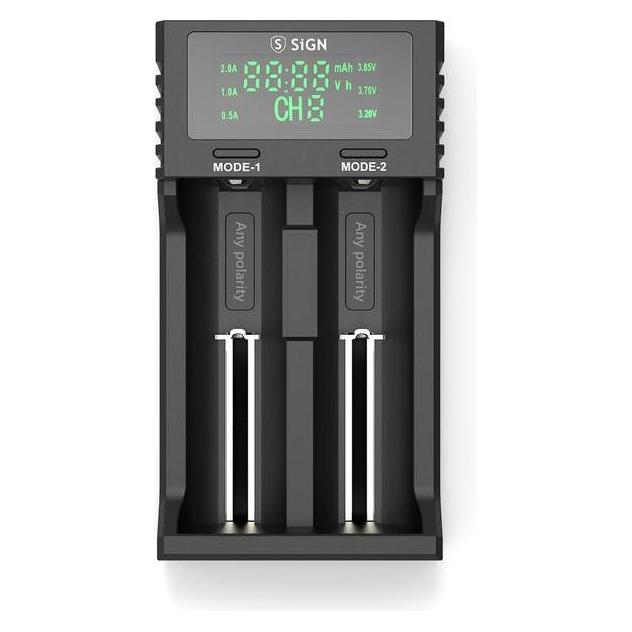 SIGN Universal Battery Charger for AA / AAA / C batteries (18650) (Ladegerät ohne Akku) (SN-UNL)