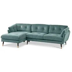 BOOOM Ecksofa Japan Stoff Blau, Grün Petrol