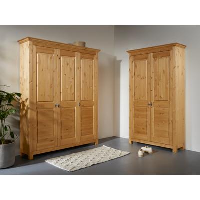 Schuhschrank OTTO HOME "Rauna", beige (natur), B:113cm H:194cm T:39cm, Massivholz, Schränke, Schuhschrank, aus massiver Kiefer, viel Stauraum