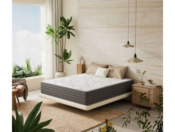 Matelas 90x200CM Ressorts Ensachés 22cm 7 zones certifié OEKO-TEX Dureté équilibrée