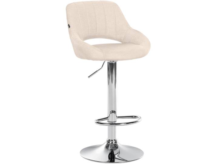 Tabouret de bar en tissu ajustable pivotant stoff crème