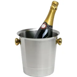 Ich-zapfe Sekt Champagner Kübel, 18/8, 5,0 Liter, Flaschenkühler, Gold