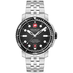 SWISS MILITARY HANOWA - MAITRE PLONGEUR - AUTOMATIK - SET - Silikon / Metallarmband - black dial